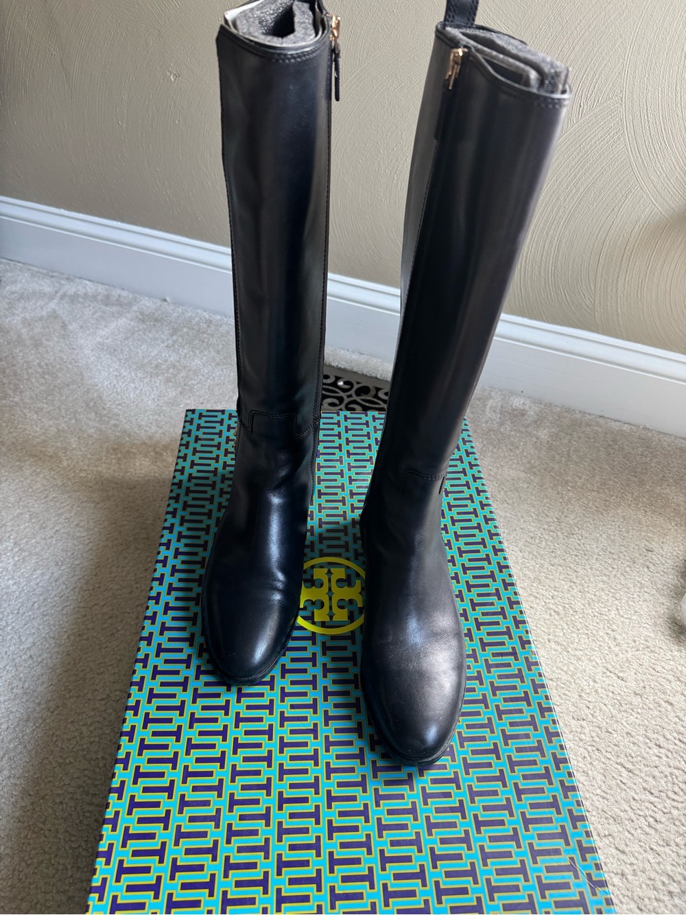 Black Leather Tall Riding Boots